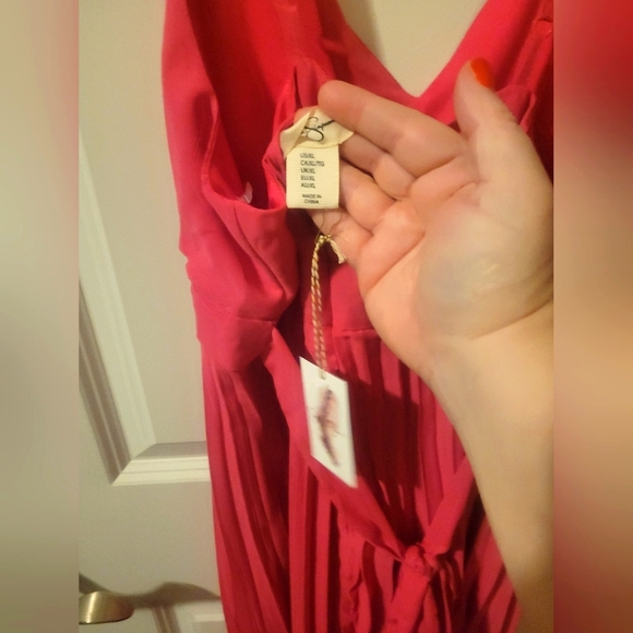 Jessica Simpson Pleated Pink Dress | Size XL | NWT - Picture 3 of 5